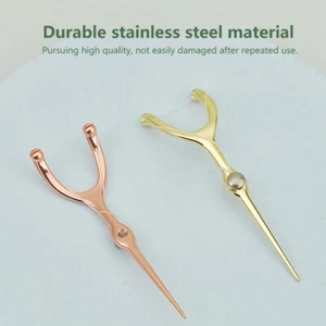 Stainless Steel Toothpick Dental Floss Reusable For Y Shape Flossing Holder Set - Picture 1 of 20