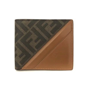 FENDI Zucca PVC Leather Bifold Wallet Brown/8BF0192 - Picture 1 of 8
