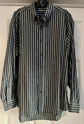 Arrow Wrinkle Free Pinstripe M 15-15 1/2 Long Sleeve Button Up Chest Pocket - Image 1 of 4