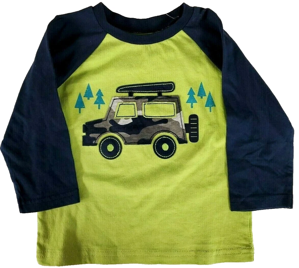 Camiseta First Impressions Camping Niños Manga Larga 18 Meses 31-33" 25-27lbs Foto 1 de 4