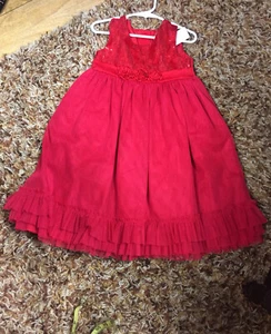 Camilla, Girl, Dress, Parties, Red, Decorated,Sequins, Beautiful Design,Size4T.: - Picture 1 of 8