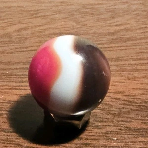 Vintage Vitro Agate Tri-color Black White Red Tiger Eye Patch .593 Glass Marble - Picture 1 of 23