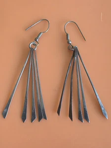 Silpada Sterling Silber Brutalistische Ohrringe, Handwerk gehämmert durchbrochenes Design - Bild 1 von 3