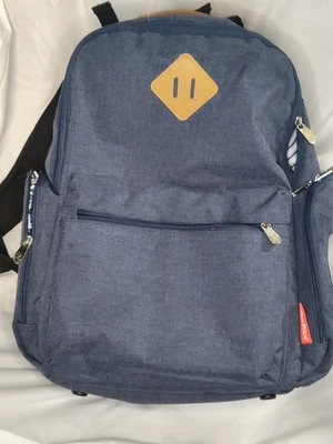 Fisher-Price River Mochila Bolsa de Pañales Viejo Mundo Azul Marino Correas Ajustables Foto 1 de 4