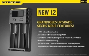 Nitecore NEW i2 Intellicharger Ladegerät - Für Li-Ion & Ni-MH Akkus mit Display - Bild 1 von 10