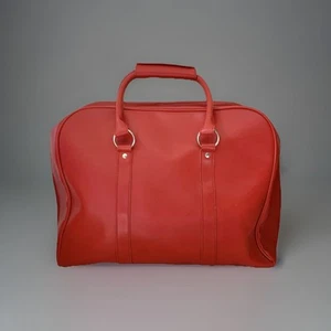 La Redoute Reisetasche rot Kunstleder Reisegepäck Wochenendtasche komplett gefüttert - Bild 1 von 20