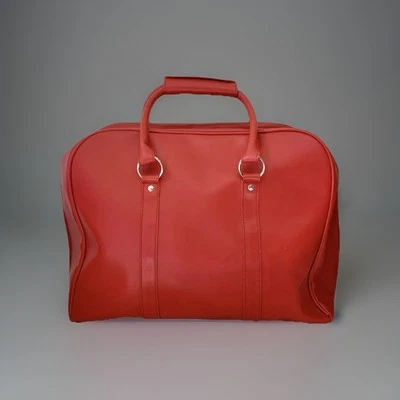 La Redoute Reisetasche rot Kunstleder Reisegepäck Wochenendtasche komplett gefüttert - Bild 1 von 4