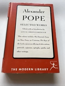 Alexander Pope Selected Works by Louis Kronenberger - Bild 1 von 7