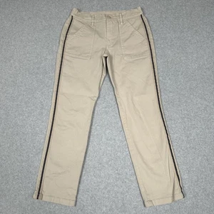 Pantalones Lucky Brand Beige Mujer 24 Utilidad Novio Lateral Rayas Tobillo Cortos Informales - Imagen 1 de 13