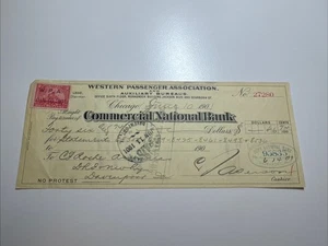 R164 - Western Passenger Association - Bank Draft - Chicago IL - 1901 - Picture 1 of 1