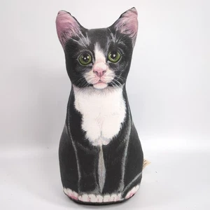 Fiddler's Elbow Leslie Anderson Black Tuxedo Tabby Cat Weighted Door Stop 8" - Picture 1 of 8