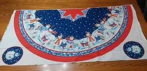 Weihnachten Schneemann Vintage JoAnns Baum Rock Tischdecke Stoff Paneele 2 Stck. 58" - Bild 1 von 5