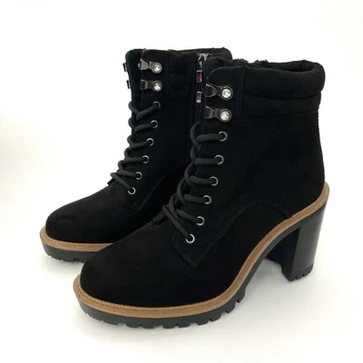 JLO Дженнифер Лопес размер 6 Georga замшевые лодыжки загрузки черный коренастый каблук молнии новый без коробки - Изображение 1 из 4