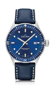 Delma 41601.708.6.041 Cayman Quartz Blue Sunray Dial 42mm - Picture 1 of 2