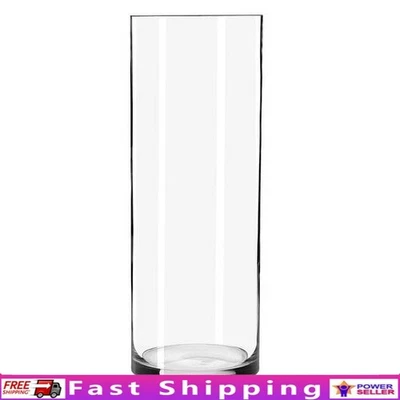 Jarrón cilíndrico de vidrio transparente arreglos florales/exhibición de velas uso en interiores Foto 1 de 4