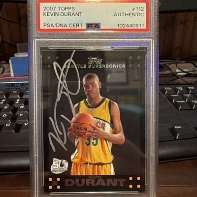 2007 Topps Basketball  Kevin Durant ROOKIE RC AUTO PSA/DNA AUTHENTIC Silver Ink - image 1 of 2