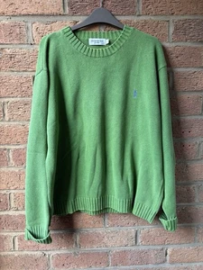 Yves Saint Laurent Chunky Heavy Knit Jumper Green Large L Y2K 90s Retro YSL - Picture 1 of 11