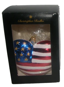 5" Christopher Radko patriotisches Ornament BRAVE HEART Weihnachten 4. Juli Amerika mit Box - Bild 1 von 13