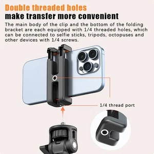 Vertical Shooting E-shaped Phone Holder Live Selfie Photography Tripod Clamp - Zdjęcie 1 z 5