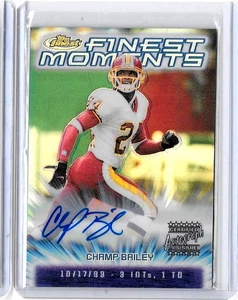 CHAMP BAILEY 2000 TOPPS FINEST MOMENTS CERTIFIED AUTOGRAPH - Picture 1 of 1