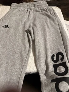 Adidas Boys Jogger Sweatpants Regular Fit Grey Size 10/12 - Picture 1 of 4