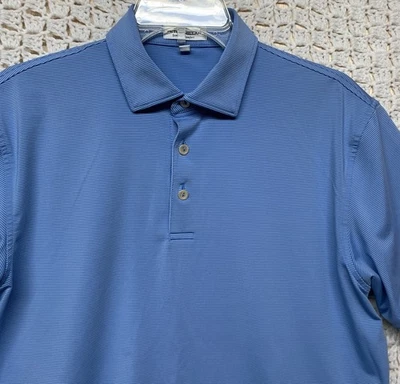 Peter Millar Shirt Mens S Blue Striped Summer Comfort Golf Polo Shirt Casual - Image 1 of 4