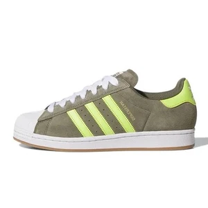 Adidas Superstar ADV Olive Strata Verde Neón Amarillo Blanco Goma Zapatos JS1422 Pares - Imagen 1 de 5
