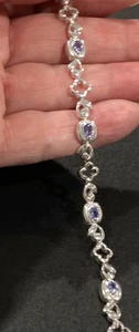 Pulsera Couture Chuck Clemency Sterling 1.40 tcw Tanzanita Línea Cuadrifolio 7.5" - Imagen 1 de 8