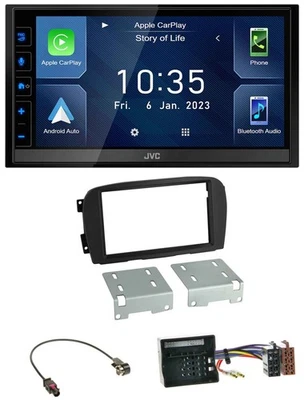 JVC DAB Bluetooth MP3 USB 2DIN Autoradio für Mercedes SL-Klasse 00-06 R230 - Bild 1 von 4