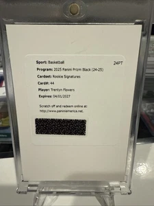 2024-25 Panini Prizm Black Trenton Flowers RC Rookie Sensational Auto 🔥 Redemp - Bild 1 von 1