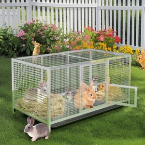 Heavy Duty Stainless Steel Chicken Coop Duck Rabbit Hen House with Dense Net US - Picture 1 of 21