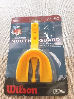 NFL Wilson Adulto Edad 10+ Protector Bucal Amarillo Atado Densidad Única Nuevo Sellado Foto 1 de 2