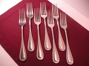 Set Of 7 Gourmet Settings GON23 Stainless 18/10 Dinner Forks Outlined 8 3/8" - Picture 1 of 7