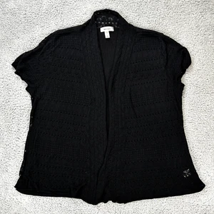 Dress Barn Size XL Extra Large Misses Sleeveless Open Shirt Black - Picture 1 of 8