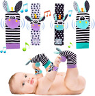 Wristband Strap & Rattle Sock Set - Cute Jingly Sensory Development Set - 4pcs 
