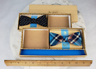 2x Penguin Bow Tie Musingwear - Blue Flannel Black Polka Dot Dress Up Prom