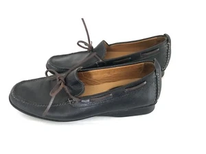 Cole Haan Damengröße 6 schwarze Halbschuhe Top-Sider Schleife gebunden genarbtes Leder Schuhe - Bild 1 von 12