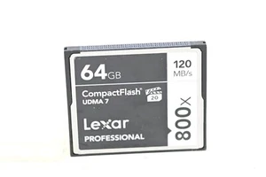 Lexar Compact Flash Card Professional 64gb UDMA 7 800x 120mb/s (#A001) - Picture 1 of 1