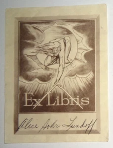 Alice Sohr Lundoff - Ex Libris Bookplate - Bild 1 von 2