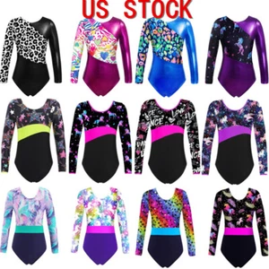 Girls Dance Leotards Unitards Cartoon Print Bodysuits Gymnastics Jumpsuits - Picture 1 of 53