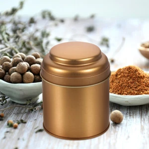Tea Tin Can Canister Container with Lid Small Storage Containers - Picture 1 of 11