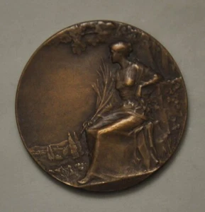 Tischmedaille - Preismedaille René BAUDICHON Graveur d= 42 mm Bronze - Bild 1 von 2
