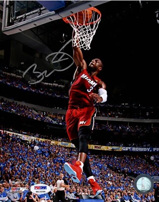DWYANE WADE PSA/DNA SIGNED 8X10 PHOTOGRAPH MIAMI HEAT AUTOGRAPHED DUNK - Image 1 of 2