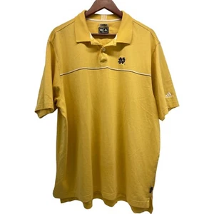 Adidas Climalite Mens XL Yellow/Gold Notra Dame College Hit On Chest Polo Shirt - Picture 1 of 7