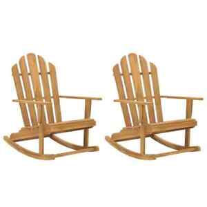Adirondack Rocking Chairs 2 pcs Solid Wood Teak