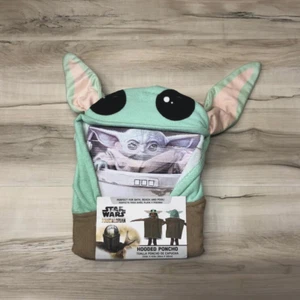 Poncho con capucha Star Wars Mandalorian Grogu Baby Yoda toalla de baño piscina 24" x 48" - Imagen 1 de 4