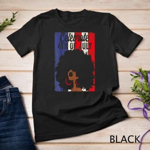 Camiseta Unisex Celebrate 4 de Julio Retro Afroamericana Bandera Negra Niña - Imagen 1 de 15