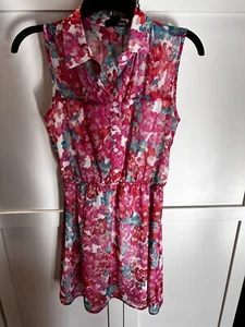 Aqua Bloomingdales Size XS Dress Collar Sleeveless Women’s Summer Nylon Light - Picture 1 of 10
