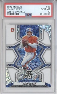 (PSA 10) JOHN ELWAY 2022 Panini Mosaic WHITE SPARLE PRIZM SSP Broncos #63 - Picture 1 of 2