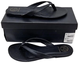 KURT GEIGER Womens Lovely Rina Black Synthetic Slip On Flip Flops Flats MRRP £79 - Picture 1 of 9
